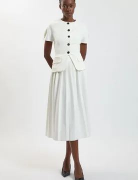 Womens Compact Stretch Midi Dress - White - Size 18 Uk - Karen millen - FashionsVida