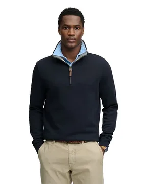 Sweat à Demi-zip Essential Pique Eclipse Navy S - Superdry - FashionsVida