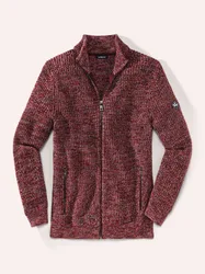 Mouline Zip-Jacke, , Farbe Rot, 62/64, reine, weiche Baumwolle raffiniertes Moulinégarn Herren