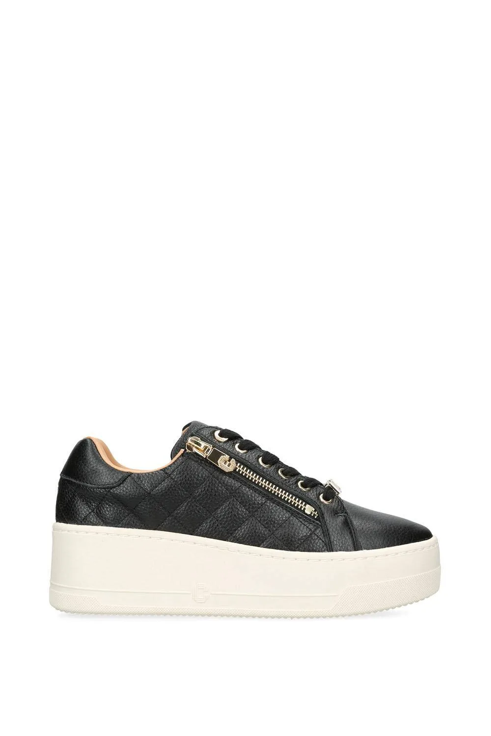 Connected Zip' Leather Trainers - Black - Size: 6 - Carvela - FashionsVida