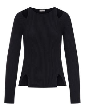 Maglia A Costine Con Inserti Cut-Out