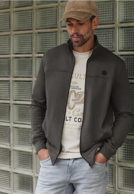 Street One Softe Basic Jacke male Grau - Street One MEN - FashionsVida