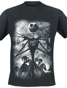 Disney T-Shirt - Stormy Skies - S bis XXL - für Männer - Größe S - schwarz - Lizenzierter Fanartikel - Männer - male - The Nightmare Before Christmas - FashionsVida