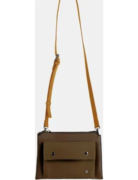 Bolso bandolera confeccionado en pu color taupe - Volum - FashionsVida