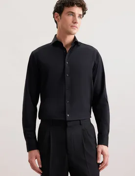 Regular Jerseyhemd Uni Schwarz 39 - Seidensticker.com - FashionsVida