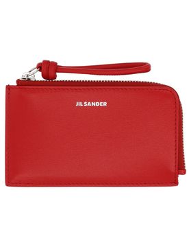 Folded Leather Mini Wallet and Coin Purse with Embossed Logo
