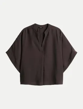 Oversized geschnittene Cape Bluse Fenella Braun 36 - Opus - FashionsVida