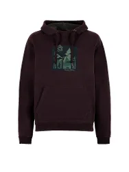 Felpa da arrampicata da uomo con cappuccio marrone XL