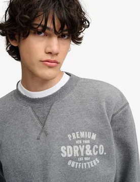Superdry Herren Block Text Rundhals-sweatshirt Dark Grey - Größe: S - 74.99 - FashionsVida