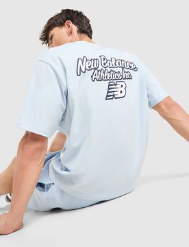 Mens Script Back Graphic T-Shirt - Blu, blu blu Uomo taglia M