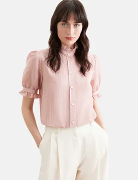 Semitransparente Hemdbluse mit Rüschendetails Rosa/Pink 40 - Seidensticker.com - FashionsVida