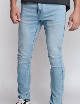 Jeans skinny con effetto lavato - blu