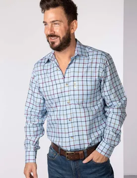 Ebberston Mens Long Sleeved Country Check Shirt - - Size: 4XL - Rydale - FashionsVida
