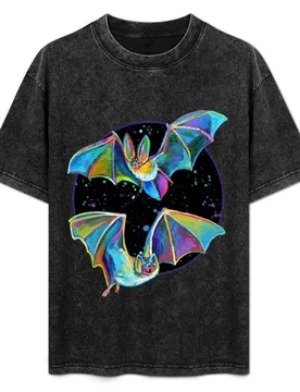 Psychedelic Bat Pattern by Robert Phelps T-Shirt All Match Print Short Sleeve Top - Aliexpress - FashionsVida