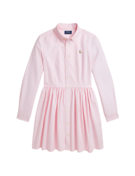 Para niña. 313934179001 Vestido camisero de oxford de algodón (7años= 130/134cm), Casual, Manga larga, moda infantil