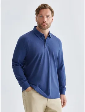 Polo basico manga larga talla grande hombre - Dustin - FashionsVida