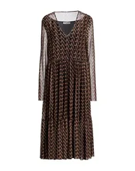 Vestido midi Mujer Marrón L,XS Mujer