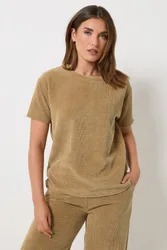 Women's Tall Cord T-Shirt in Medium Beige Size: 10 - Medium Beige - Size: 10