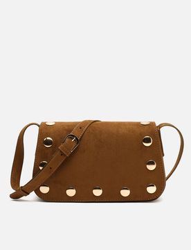 Nemu petit sac bandoulière effet daim avec grands détails métalliques