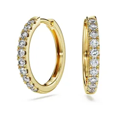 Orecchini a cerchio Eternity, Diamanti creati in laboratorio 0,5 ct tw, Forma rotonda, Oro giallo 18 K OS