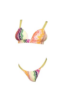 Bikini Triangolo Beige/fuxia M22-0310X2