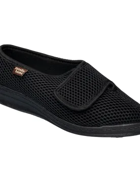 Hausschuh mit Klettverschluss "Komfort" schwarz 38 Damen - Manitu - FashionsVida