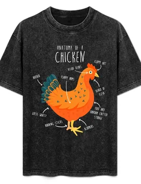 Anatomy of a Chicken T-Shirt Classic Print Short Sleeve Shirt - Aliexpress - FashionsVida