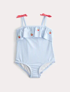 Striped Strawberry Swimsuit (0-3 Yrs) Blue Mix Female - M&S - FashionsVida