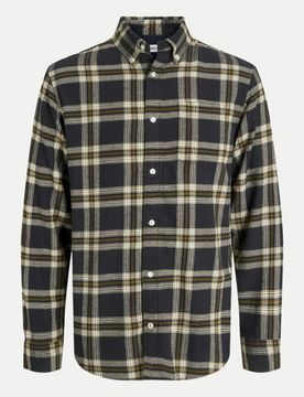 Flannelhemd JJEClassic Schwarz M