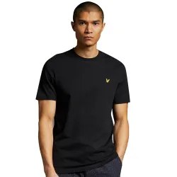 Mens Plain T-Shirt In Black Cotton - Size Small