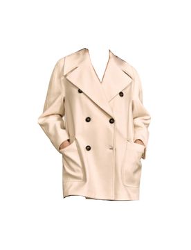 Cappotto Doppiopetto Con Tasconi Panna WW18490