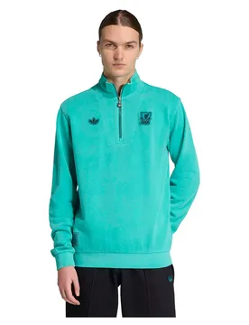 Sweat à Demi-zip Liverpool Fc Terrace Icons Sea Green L Homme - Adidas - FashionsVida