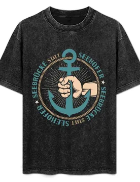 Seebrücke statt Seehofer Logo T-Shirt Summer Print Short Sleeve Tee - Aliexpress - FashionsVida