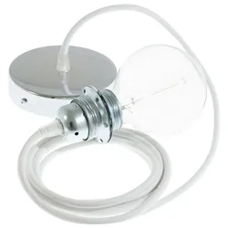 Cables Lampe Suspendue Pendel Pour Abat-jour Rc01 1 M White / Chrome Plated One Size