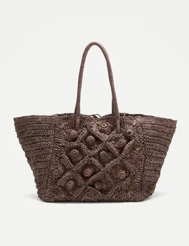 Bolso shopper maxi efecto rafia rombos - Tintoretto - FashionsVida