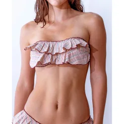 Bandeau con volantes en Milrayas marrón de mujer