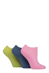 Women's 3 Pair Bamboo Ribbed No Show Socks Coastal Joy 4-8 - Assorted - Size: Small