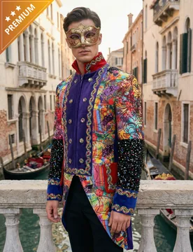 Karnavalsjacke Herren Fiesta Carnavale mehrfarbig - male - Thetru B.V. - FashionsVida