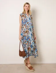 V Neck Loose Fit Maxi Dress - S/M / BLUE - female