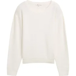 Jersey de mujer de manga larga con cuello redondo de punto liso