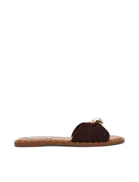 Dipsy Suede Slip On Flat Sandals Brown female - Steve madden - FashionsVida