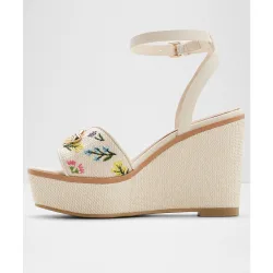 Sandalias de cuña de mujer con punta cuadrada