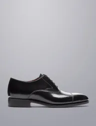 Leather Oxford Shoes Black male