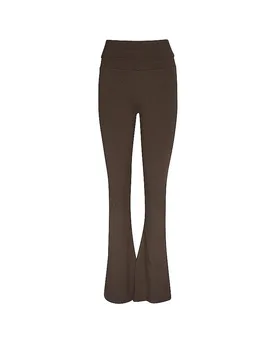 Damen Yoga Hose Classic Rolldown braun S W - Mandala - FashionsVida