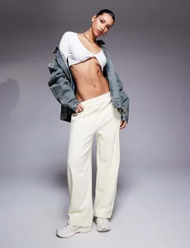 Womens Barrell Leg Pull On Jogger In Buttermilk - Yellow - Size Large - ASOS DESIGN - FashionsVida