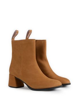 Bottines à talon en cuir suédé