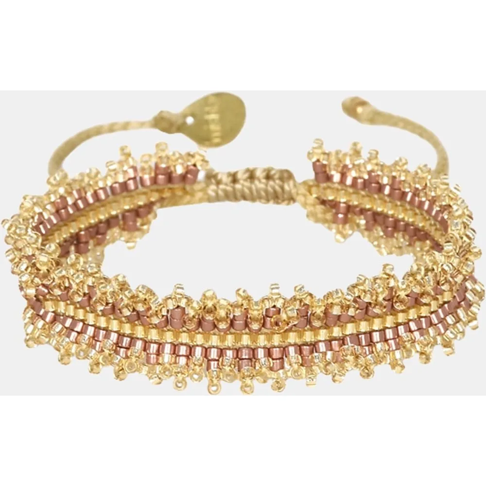 Pulsera Fringe Miyuki dorada - Mishky - FashionsVida