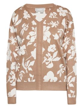 Usha Jersey marrón claro / blanco