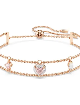 Braccialetto One, Taglio misto, Cuore, Rosa, Finitura oro rosa 18K OS - Swarovski - FashionsVida