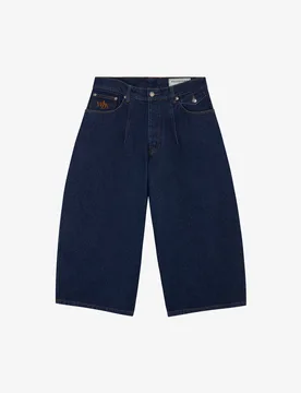 Dark Blue Denim Balloon Shorts - WALK IN PARIS - FashionsVida